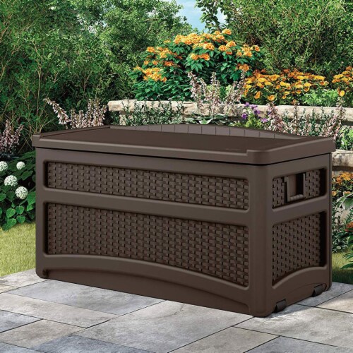 Suncast 33 Gallon Hideaway Can Resin Outdoor Trash with Lid Use in  Backyard, Deck, or Patio, 33-Gallon, Brown