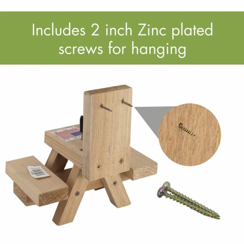 Woodlink Wooden Mini Picnic Table 1 Corn Cob Squirrel Feeding Station (2 Pack) Perspective: bottom