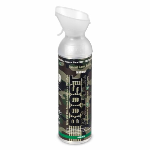 Boost Oxygen Natural Portable 10 L Pure Canned Oxygen Canister, Camo (12 Pack) Perspective: bottom