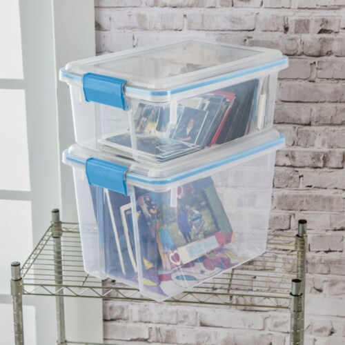 Sterilite 25 Quart Shelf Tote with Flat Gray Lid and Platinum Latches (12  Pack), 12 Pack - Kroger