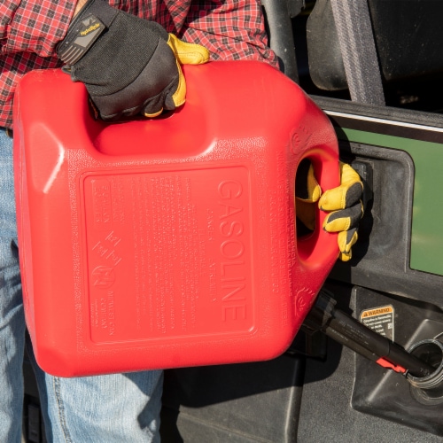 Midwest Can Company 5610 5 Gallon Gas Can Fuel Container Jugs w/ Spout (4 Pack) Perspective: bottom