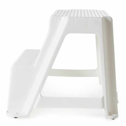 Gracious Living 16 Inch Plastic Two Step Home Kitchen Stool White 4 Pack 4 Piece Mariano s