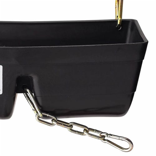 Little Giant 9 Quart Heavy Duty Feed Trough Bucket Fence Feeder, Black (2 Pack) Perspective: bottom
