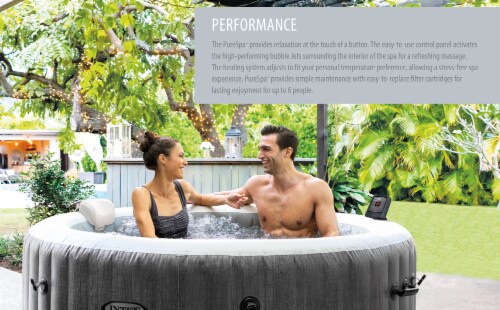 Intex Greywood Deluxe 4 Person Inflatable Hot Tub Jet Spa & Cover Package, Grey Perspective: bottom