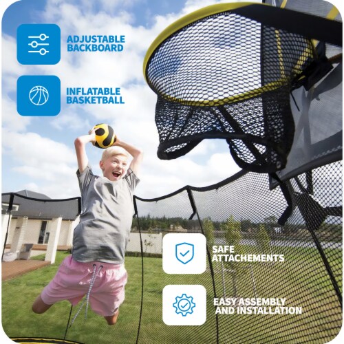 Springfree Outdoor Square 13 Foot Trampoline, Enclosure, Hoop Game, and Ladder Perspective: bottom