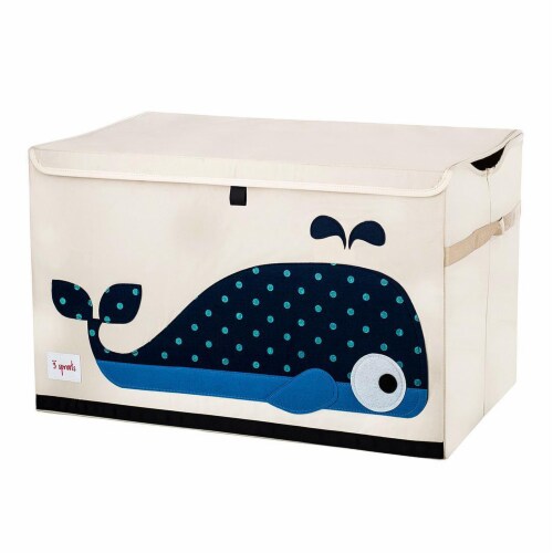 3 Sprouts Baby Laundry Hamper for Nursery, Octopus & Playroom Toy Chest, Whale Perspective: bottom