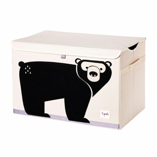 3 Sprouts Collapsible Toy Chest Storage Bin for Playroom, Hippo & Bear (2 Pack) Perspective: bottom
