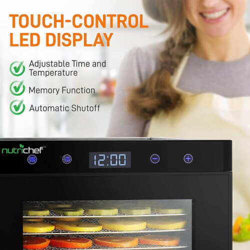 NutriChef Electric 600W Countertop Food Dehydrator with 6 Trays, Silver (2 Pack) Perspective: bottom