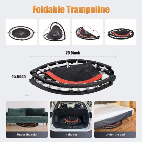 Foldable fitness hotsell trampoline with handle