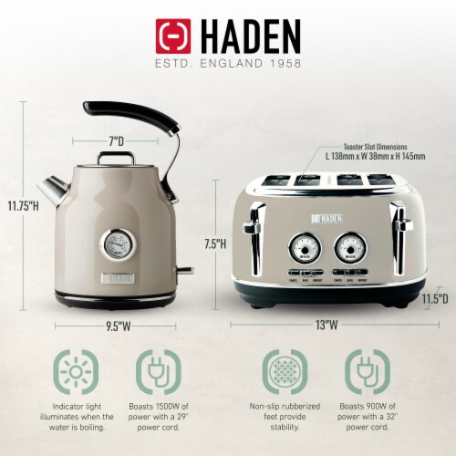 Haden Dorset 1.7 Liter Stainless Steel Electric Kettle w/ Dorset 4 Slice  Toaster, 1 Piece - Kroger