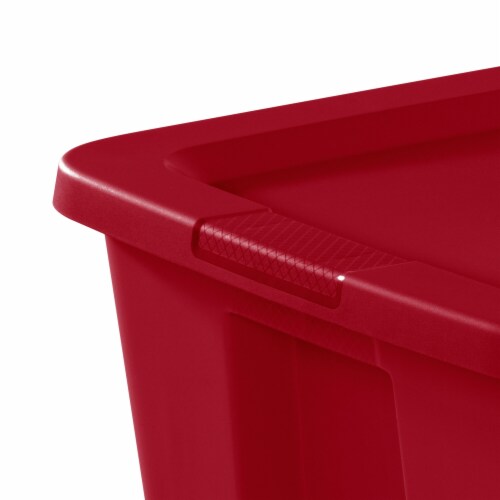 Sterilite 30 Gal Heavy Duty Plastic Stackable Lidded Storage Tote, Red (6  Pack), 1 Piece - City Market