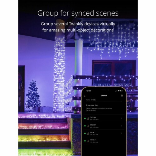 Twinkly Icicle App-Controlled Smart LED Christmas Lights 190 Multicolor (4 Pack) Perspective: bottom