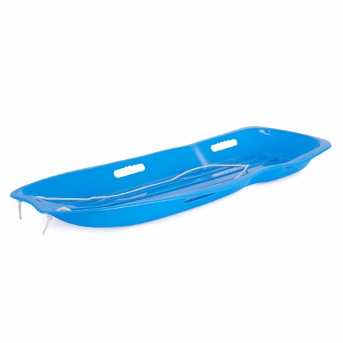 Slippery Racer Downhill Xtreme Adults Kids Toboggan Snow Sled, Blue and Green Perspective: bottom