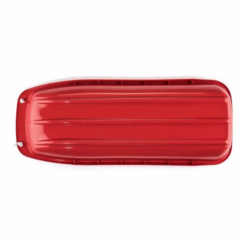 Lucky Bums Kids 48 Inch Plastic Snow Toboggan Sled with Pull Rope, Red (3 Pack) Perspective: bottom
