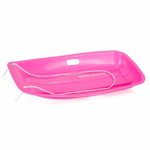 Slippery Racer Downhill Sprinter Kids Plastic Toboggan Snow Sled, Pink (2 Pack) Perspective: bottom