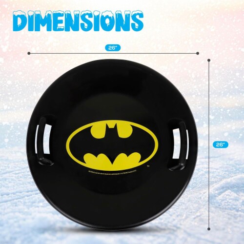 Slippery Racer Downhill Pro Batman Plastic Saucer Disc Snow Sled, Black (3 Pack) Perspective: bottom