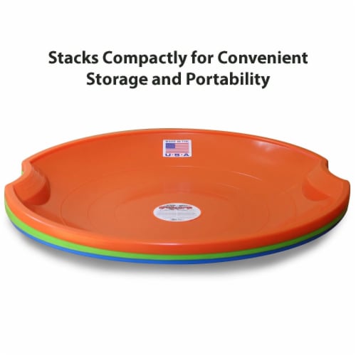 Paricon Flexible Flyer Flying Saucer Snow Sled Combo Pack, 26 Inch, Green/Orange Perspective: bottom