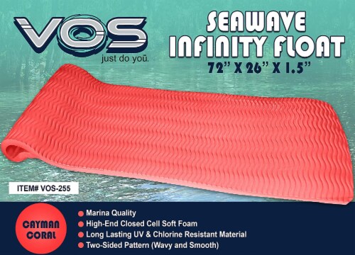 Vos 72 Soft Wavy Foam UV Chlorine Resistant Water Pool Float, Coral (2 Pack) Perspective: bottom