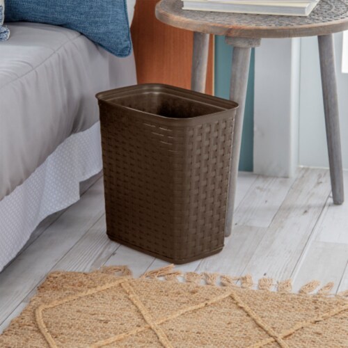 Sterilite Weave 3.4 Gallon Plastic Home & Office Wastebasket Trash Can (12 Pack) Perspective: bottom