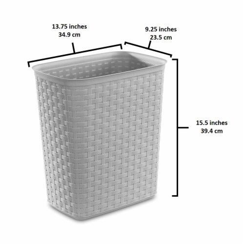 Sterilite Weave 5.8 Gallon Plastic Home/Office Wastebasket Trash Can (12 Pack) Perspective: bottom