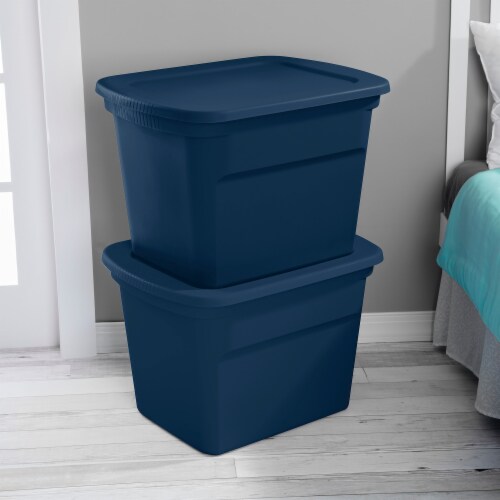 Sterilite Classic Lidded Stackable 18 Gal Storage Tote Container, Blue, 16  Pack, 16 pc - Ralphs