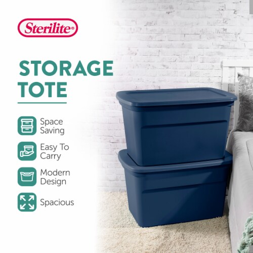 Sterilite Classic Lidded Stackable 18 Gal Storage Tote Container