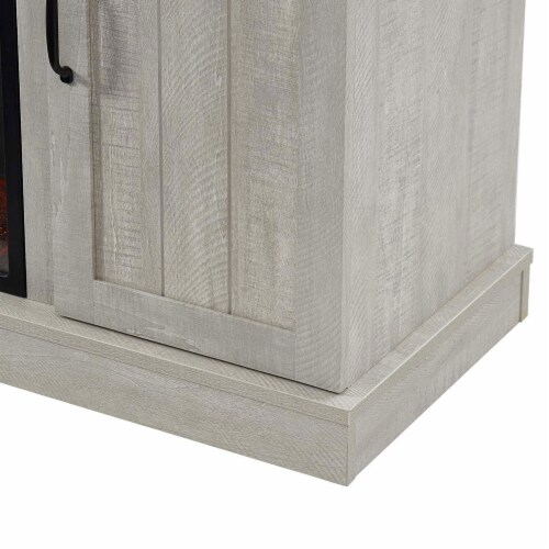 Edyo Living Rustic Farmhouse Electric Fireplace TV Stand w/ Remote Control, Grey Perspective: bottom