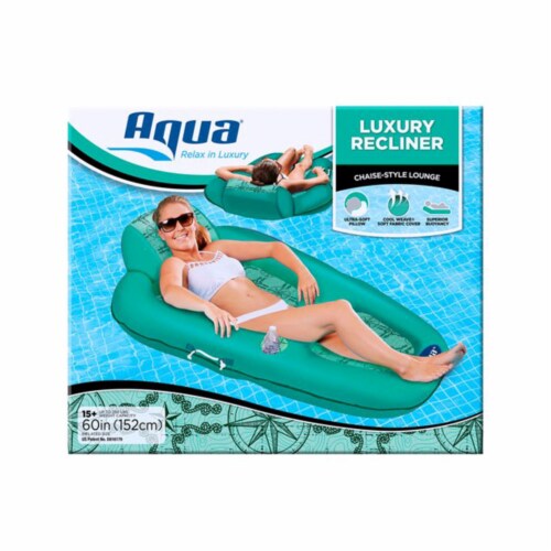 Aqua Leisure Polyknit Luxe Pool Lounger, Teal & Zero Gravity Recliner, Green Perspective: bottom