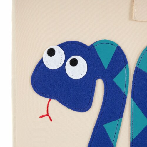 3 Sprouts Storage Bin Box, Blue Snake & Toy Chest Bin for Playroom, Crocodile Perspective: bottom