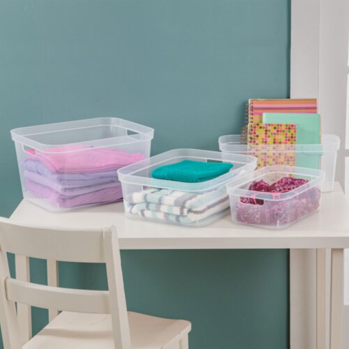 Sterilite 9.5 x 6.5 x 4 Inch Clear Open Storage Bin with Carry Handles (48  Pack), 1 Piece - Kroger