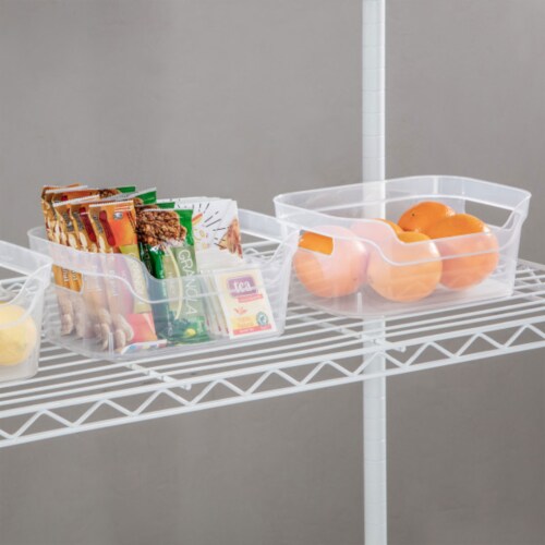 Sterilite 9.5 x 6.5 x 4 Inch Clear Open Storage Bin with Carry Handles (64 Pack) Perspective: bottom