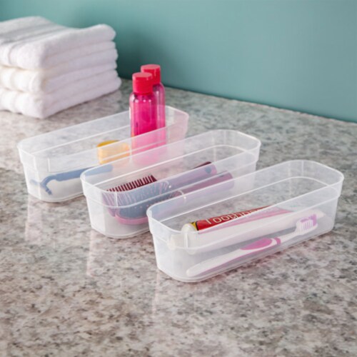 Sterilite Medium Storage Trays for Desktop and Drawer Organizing, Clear, 24  Pack, 1 Piece - Kroger