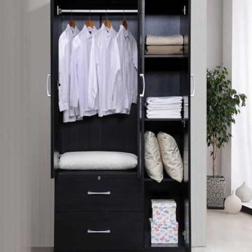 Hodedah 3 door armoire with 2 drawers 3 shelves sales