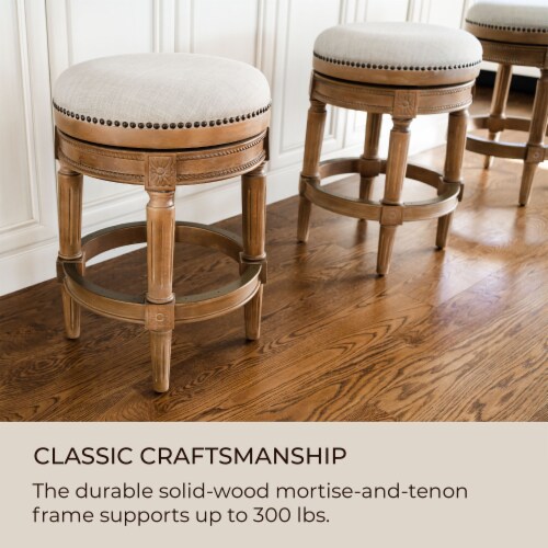 Maven Lane Pullman Backless Swivel Kitchen Stool Weathered Oak