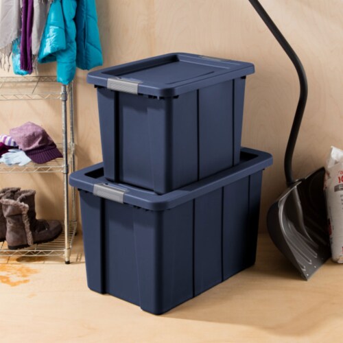 30 Gallon Tote Box Plastic, Titanium, Sterilite, Storage