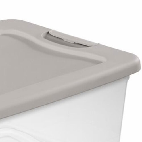 Sterilite 30 Quart Clear Plastic Storage Bin with White Latch Lid, 36 Pack  