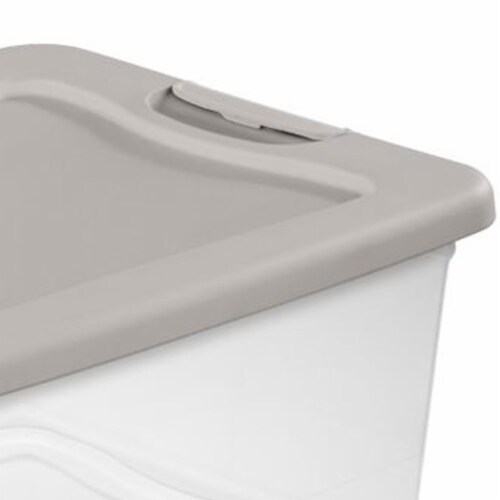 Sterilite 15 Quart Clear Plastic Latching Storage Container Box, Grey (48 Pack) Perspective: bottom