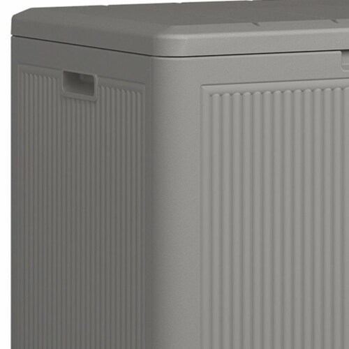 Suncast 22 Gallon Indoor Outdoor Small Patio Deck Storage Box, Stoney (3 Pack) Perspective: bottom