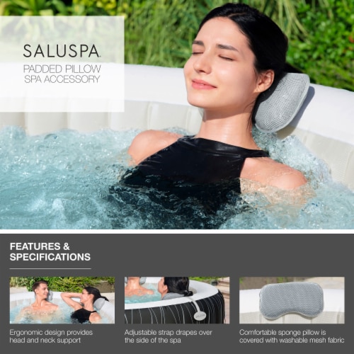 Bestway SaluSpa Fiji Hot Tub w/Set of 4 Spa Seat & 4 Pack Headrest Pillows, Gray Perspective: bottom