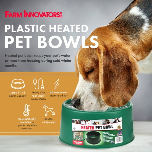 Farm Innovators 1.5 Gal 60 Watt Electric Heated Pet Water Bowl Green 8 Pack 8 Piece Kroger