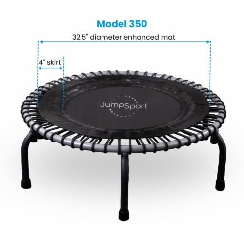 JumpSport 350 Indoor 39 Home Gym Fitness Trampoline with PlyoFit Adapter Black 2 Piece Pick n Save