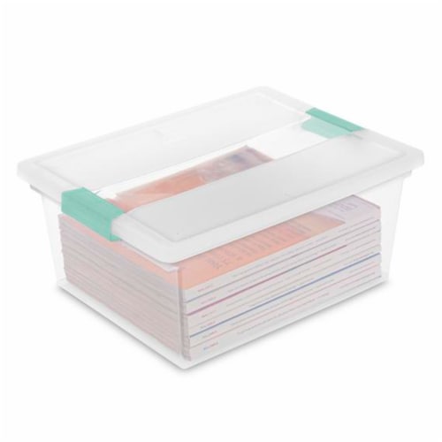 Sterilite Medium Clear Storage Tote, 4 Pack, & Large Clear Storage Tote, 4 Pack Perspective: bottom