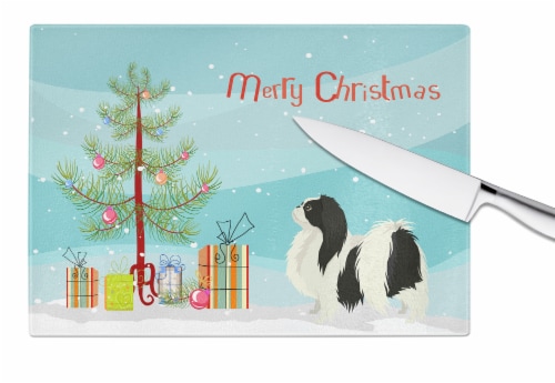 Carolines Treasures CK3548LCB Japanese Chin Christmas Tree Glass Cutting Board Perspective: bottom