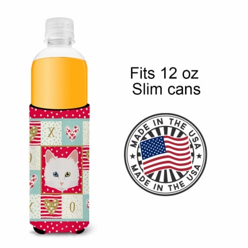 Carolines Treasures CK5175MUK Turkish Angora Cat Love Ultra Hugger for slim can Perspective: bottom