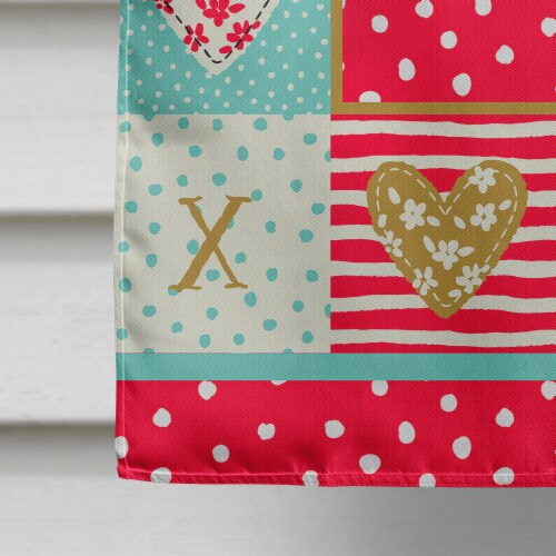 Carolines Treasures  CK5437CHF Texel Guinea Pig Love Flag Canvas House Size, Red Perspective: bottom