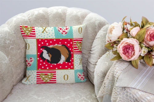 Carolines Treasures  CK5433PW1414 Sheba Guinea Pig Love Fabric Decorative Pillow Perspective: bottom