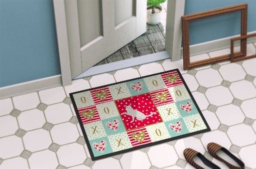 Khao Manee Cat Love Door Mat, Indoor Rug or Outdoor Welcome Mat 24x36 Doormat Perspective: bottom