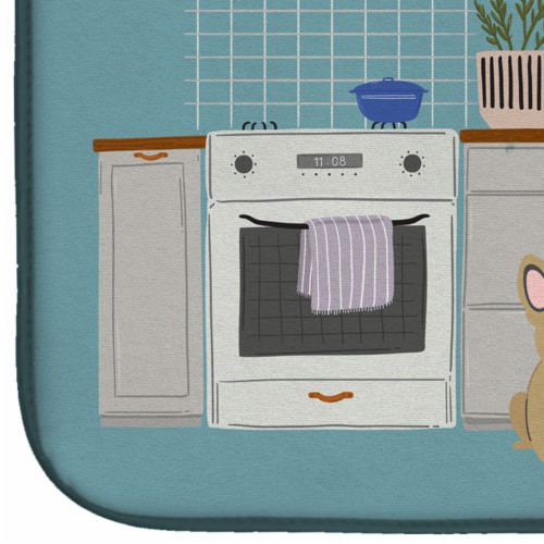 Carolines Treasures CK7714DDM Cream French Bulldog Kitchen Scene Dish Drying Ma Perspective: bottom