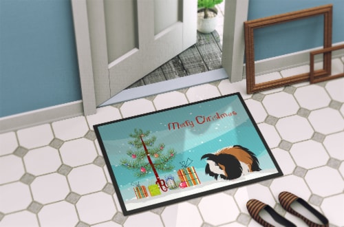 Sheba Guinea Pig Merry Christmas Indoor or Outdoor Mat 24x36 Perspective: bottom