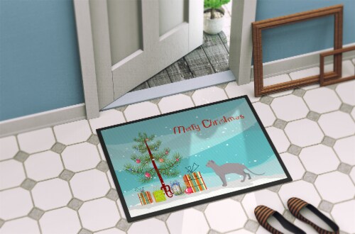 Carolines Treasures CK4736JMAT Ukrainian Levkoy #2 Cat Merry Christmas Doormat Perspective: bottom